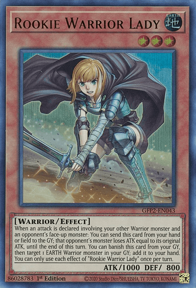Rookie Warrior Lady [GFP2-EN043] Ultra Rare (ONLINE ORDER ONLY)