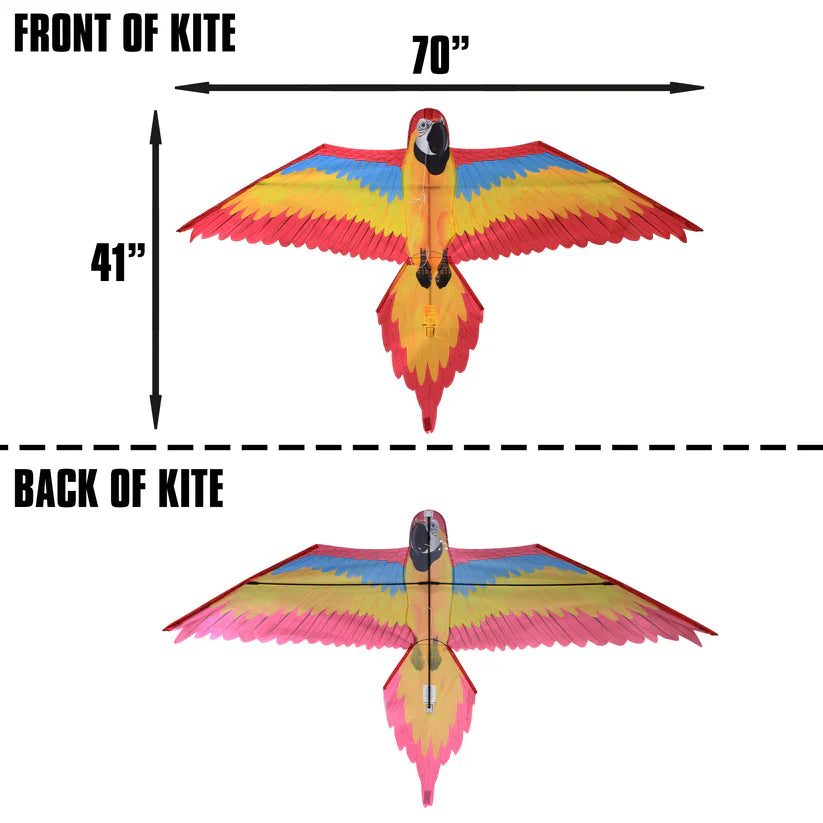 FantasyFliers Red Macaw Nylon Kite, 70 Inches Wide (ONLINE ORDER ONLY)
