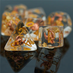 Paladin (Helmet) Clear Dice w/ Golden Helmet 7-Dice Set Rpg (Online Only)