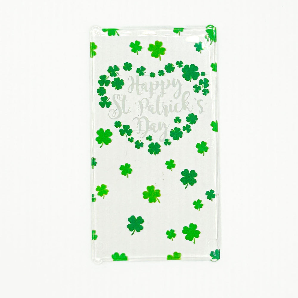Heart St. Patrick's Day 4x6 Glass Window  - B3 Customs (Online Order Only)