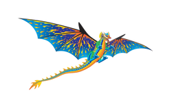 76 Inch (6 Foot) Wingspan 3-D Nylon Blue Dragon Kite (ONLINE ORDER ONLY)