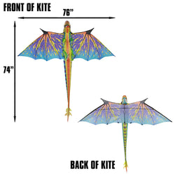76 Inch (6 Foot) Wingspan 3-D Nylon Blue Dragon Kite (ONLINE ORDER ONLY)
