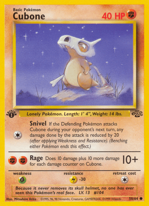 Cubone (50/64) [Jungle 1st Edition] (Online Only)