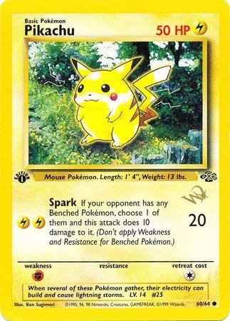 Pikachu (60/64) (W Stamped Promo) [Jungle 1st Edition] (Online Only)