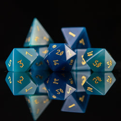 Blue Agate Stone Dice Set (ONLINE ORDER ONLY)