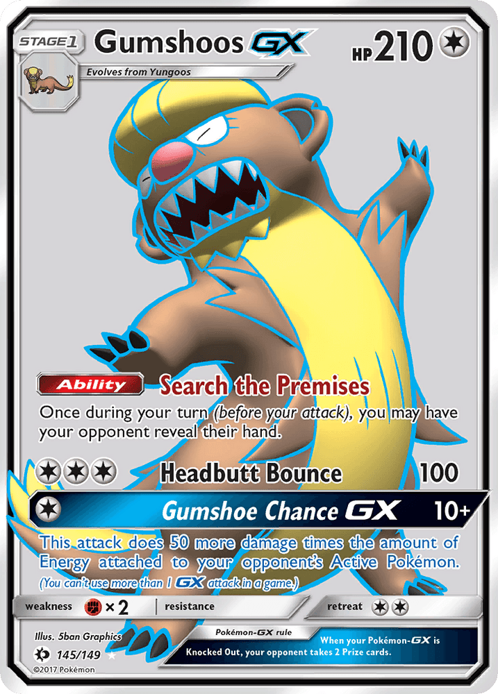 Gumshoos GX (145/149) [Sun & Moon: Base Set] (Online Only)