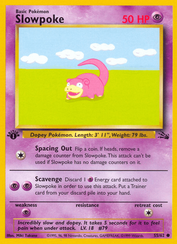 Slowpoke (55/62) [Fossil 1st Edition] (Online Only)