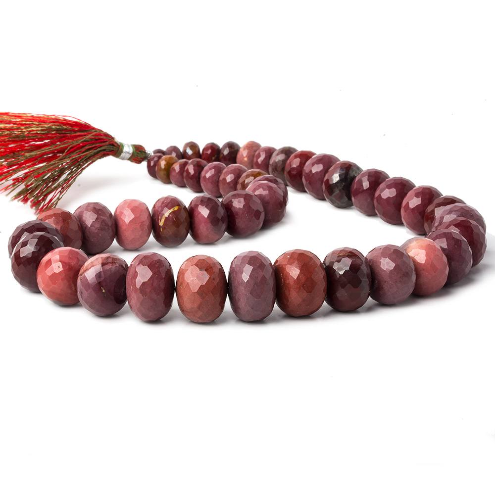 7.5-16mm Moukaite Jasper faceted rondelle beads 15 inch 40 pieces AA (ONLINE ORDER ONLY)