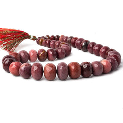 7.5-16mm Moukaite Jasper faceted rondelle beads 15 inch 40 pieces AA (ONLINE ORDER ONLY)