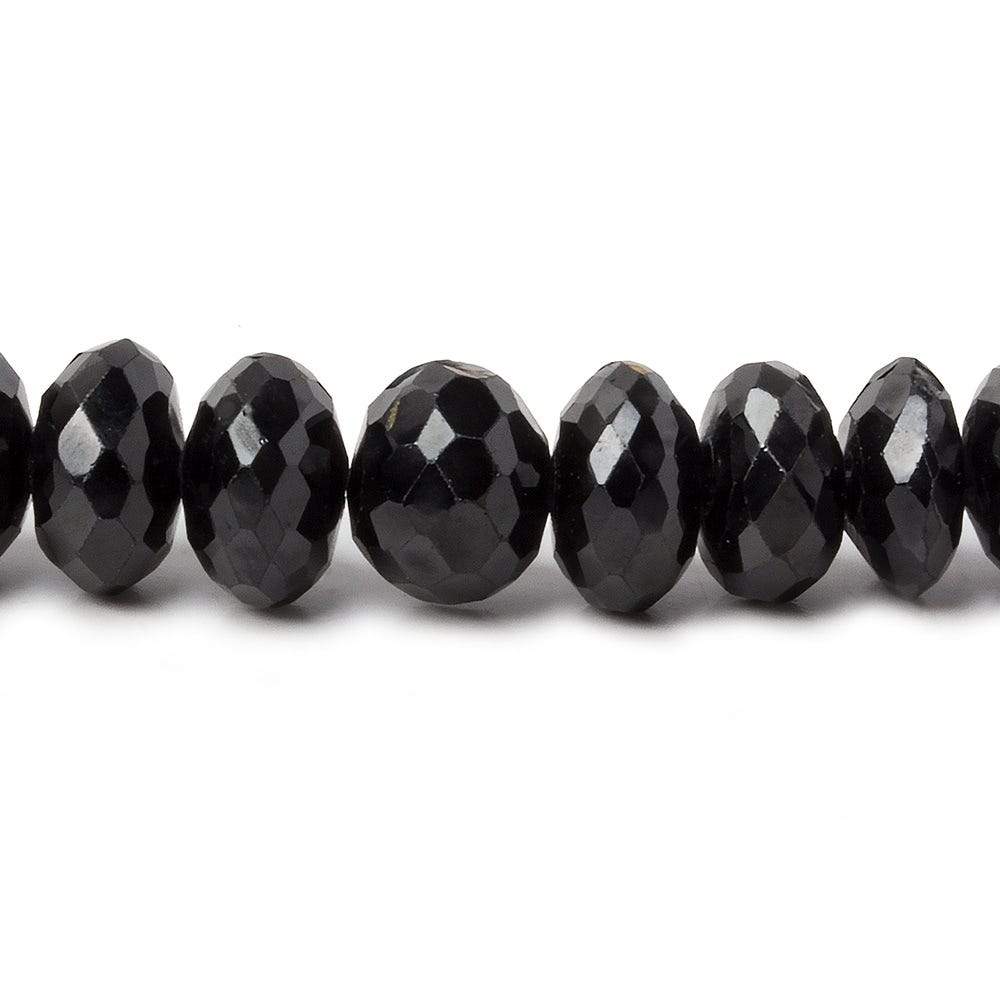 7.5-8mm Black Spinel faceted rondelle Necklace with 14kt Gold Clasp 16 inch AA (ONLINE ORDER ONLY)