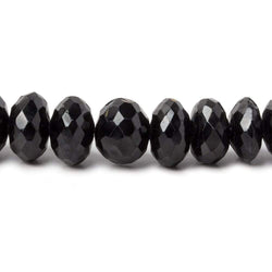 7.5-8mm Black Spinel faceted rondelle Necklace with 14kt Gold Clasp 16 inch AA (ONLINE ORDER ONLY)