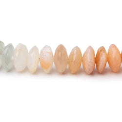 7.5-8mm Multi Color Moonstone German Faceted Rondelles 16 inch 112 Beads (ONLINE ORDER ONLY)