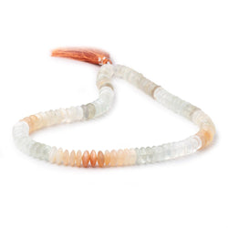 7.5-8mm Multi Color Moonstone German Faceted Rondelles 16 inch 112 Beads (ONLINE ORDER ONLY)