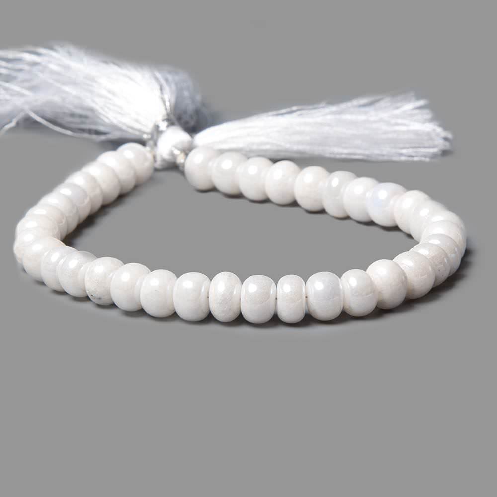 7.5-8mm Mystic White Quartz plain rondelle beads 8 inch 37 pieces (ONLINE ORDER ONLY)