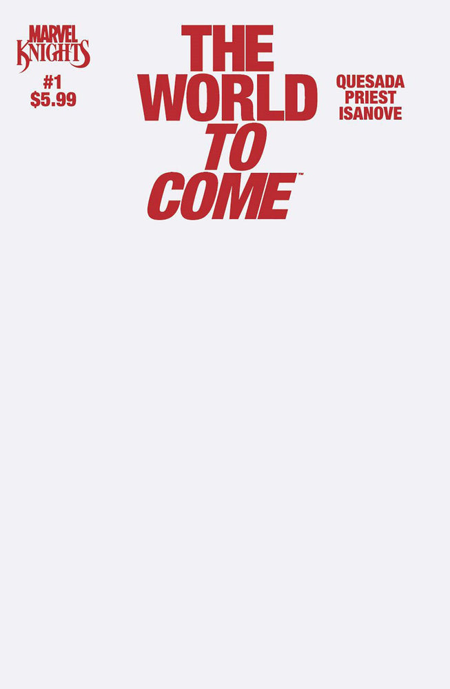 Marvel Knights: The World To Come #1 Blank Cover Variant (Online Order Only)