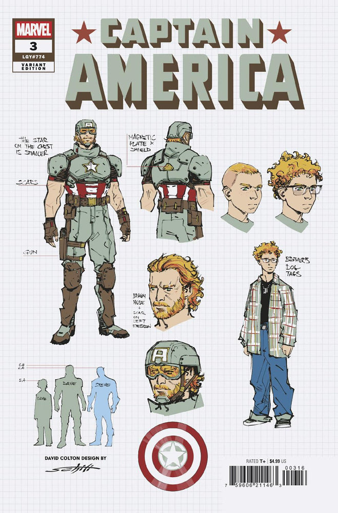 Captain America #3 Valerio Schiti Design Variant (ONLINE ORDER ONLY)