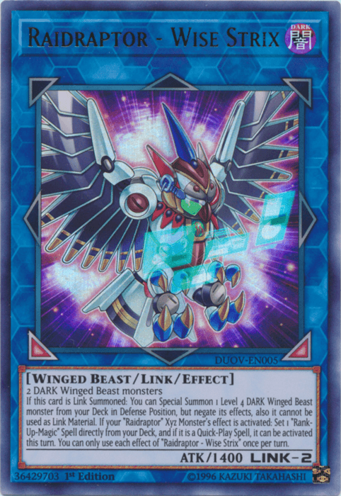 Raidraptor - Wise Strix [DUOV-EN005] Ultra Rare (ONLINE ORDER ONLY)