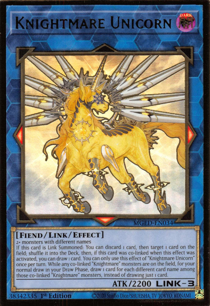 Knightmare Unicorn [MGED-EN034] Gold Rare (ONLINE ORDER ONLY)