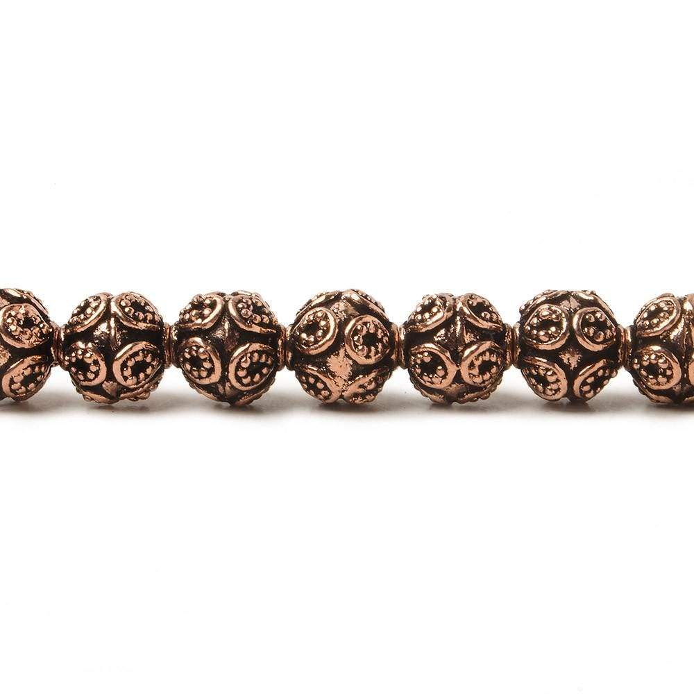 7.5mm Antiqued Copper Bali Design 8 inch 27 pcs (ONLINE ORDER ONLY)