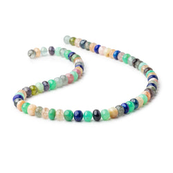 7.5mm Multi Gemstone Plain Rondelle Beads 16 inch 75 pieces (ONLINE ORDER ONLY)
