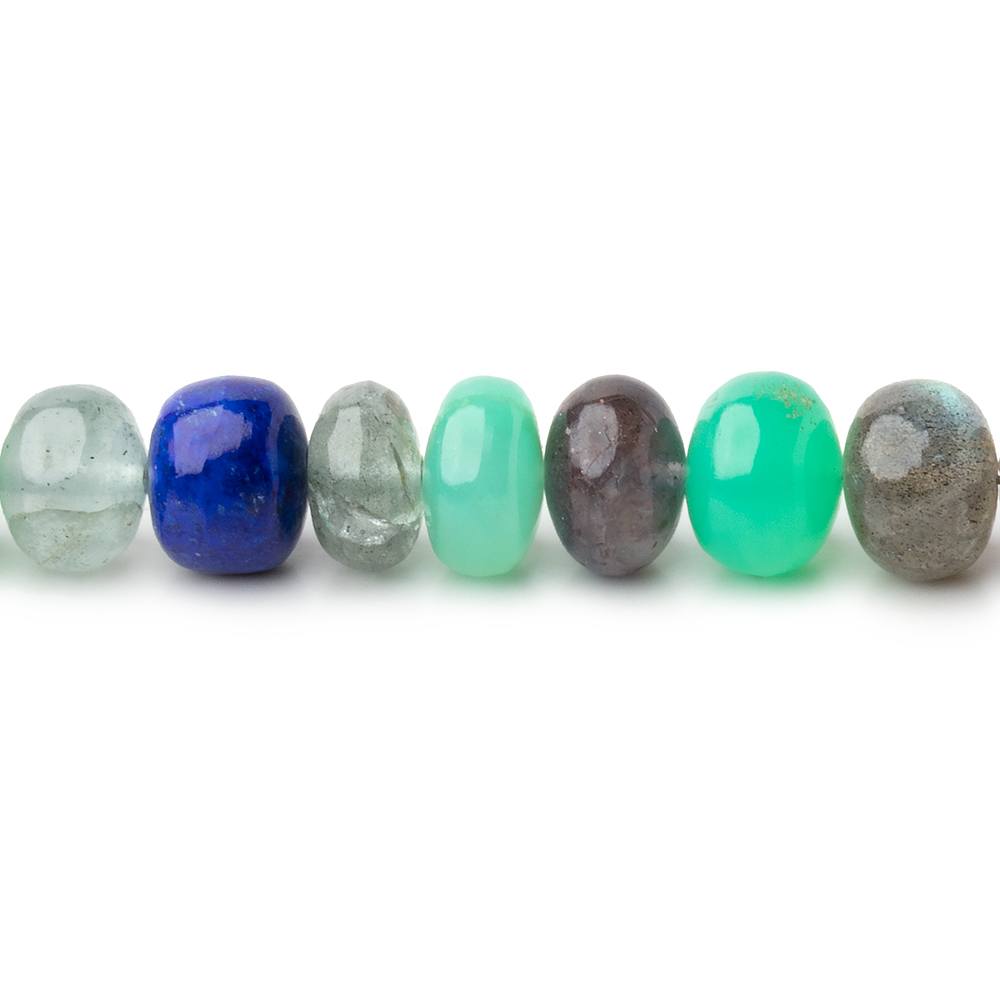 7.5mm Multi Gemstone Plain Rondelle Beads 16 inch 75 pieces (ONLINE ORDER ONLY)