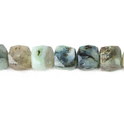 7.5mm Peruvian Blue Opal faceted cube Beads 8 inch 27 pieces (ONLINE ORDER ONLY)