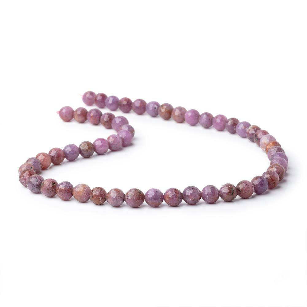 7.5mm Ruby faceted round beads 15.5 inch 50 pieces (ONLINE ORDER ONLY)