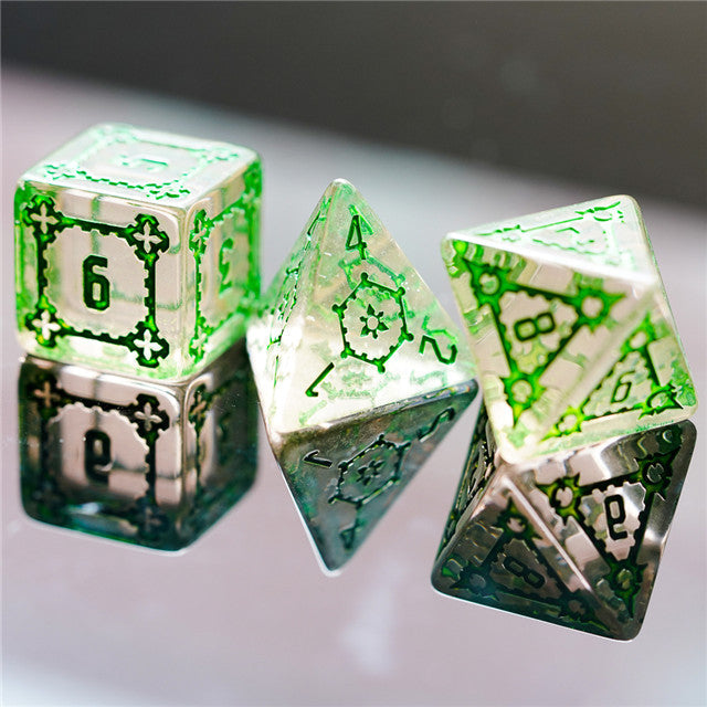 (Green) Huge Castle Dice (D6:25mm) 7-Dice (Online Only)