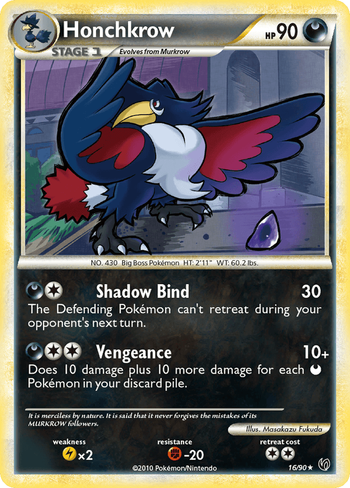Honchkrow (16/90) [HeartGold & SoulSilver: Undaunted] (Online Only)