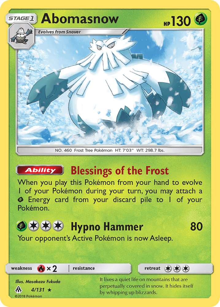 Abomasnow (4/131) [Sun & Moon: Forbidden Light] (Online Only)