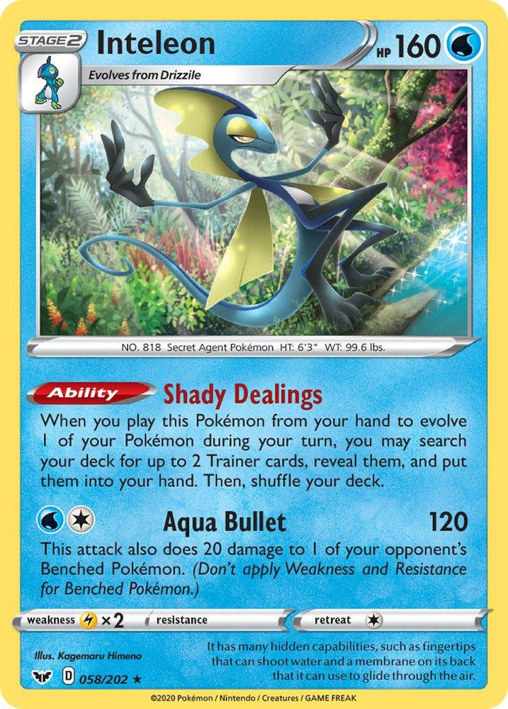 Inteleon (058/202) (Theme Deck Exclusive) [Sword & Shield: Base Set] (Online Only)