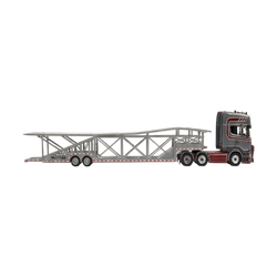 Flame Scania Car Carrier Transport Truck Grey Red 1:64 - Limited to 299 Pcs