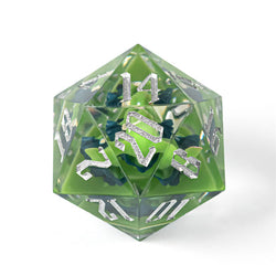 Green Goblin Sharp Resin d20 Dice 33mm DND Goblin Click Clack (Online Only)