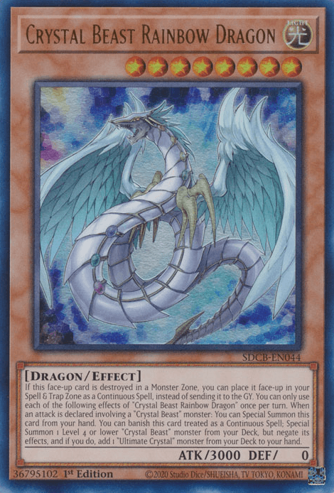 Crystal Beast Rainbow Dragon [SDCB-EN044] Ultra Rare (ONLINE ORDER ONLY)