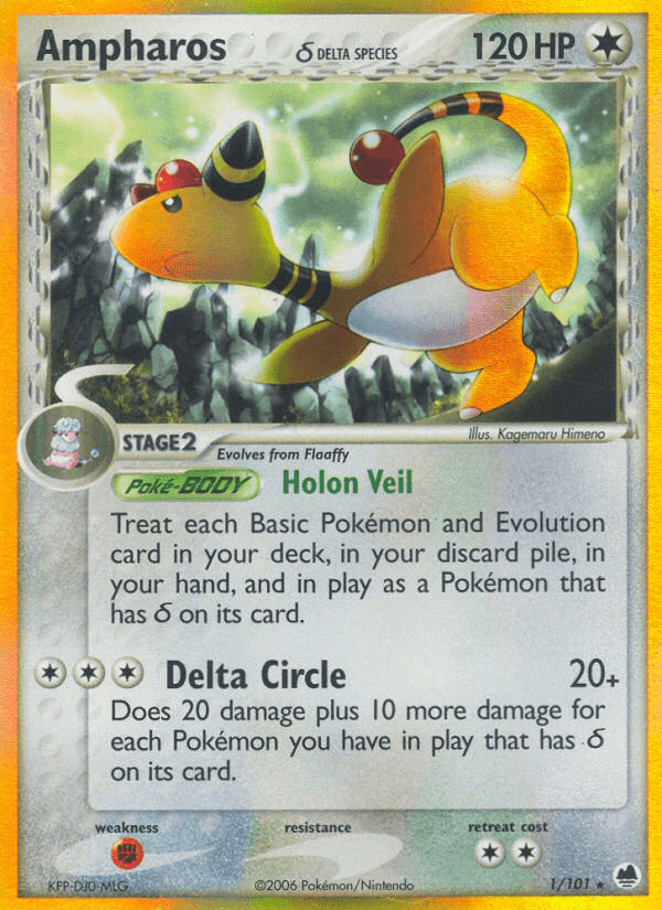 Ampharos (1/101) (Delta Species) [EX: Dragon Frontiers] (Online Only)