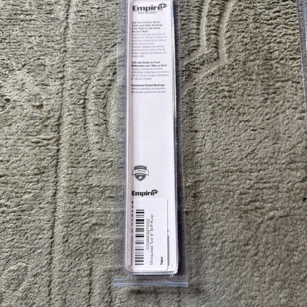 Empire 6" Tempered Stainless Steel Ruler (ONLINE ORDER ONLY)