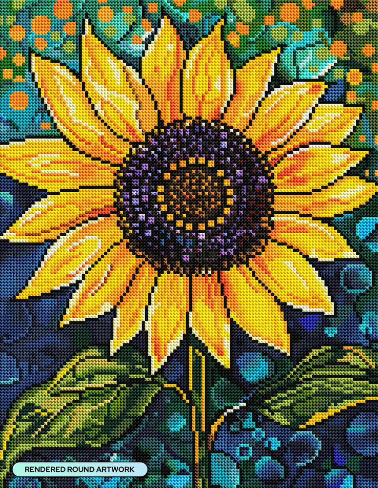 Diamond Art Club – Golden Majesty Sunflower Diamond Painting (Round Drill, 13" x 17") (ONLINE ORDER ONLY)