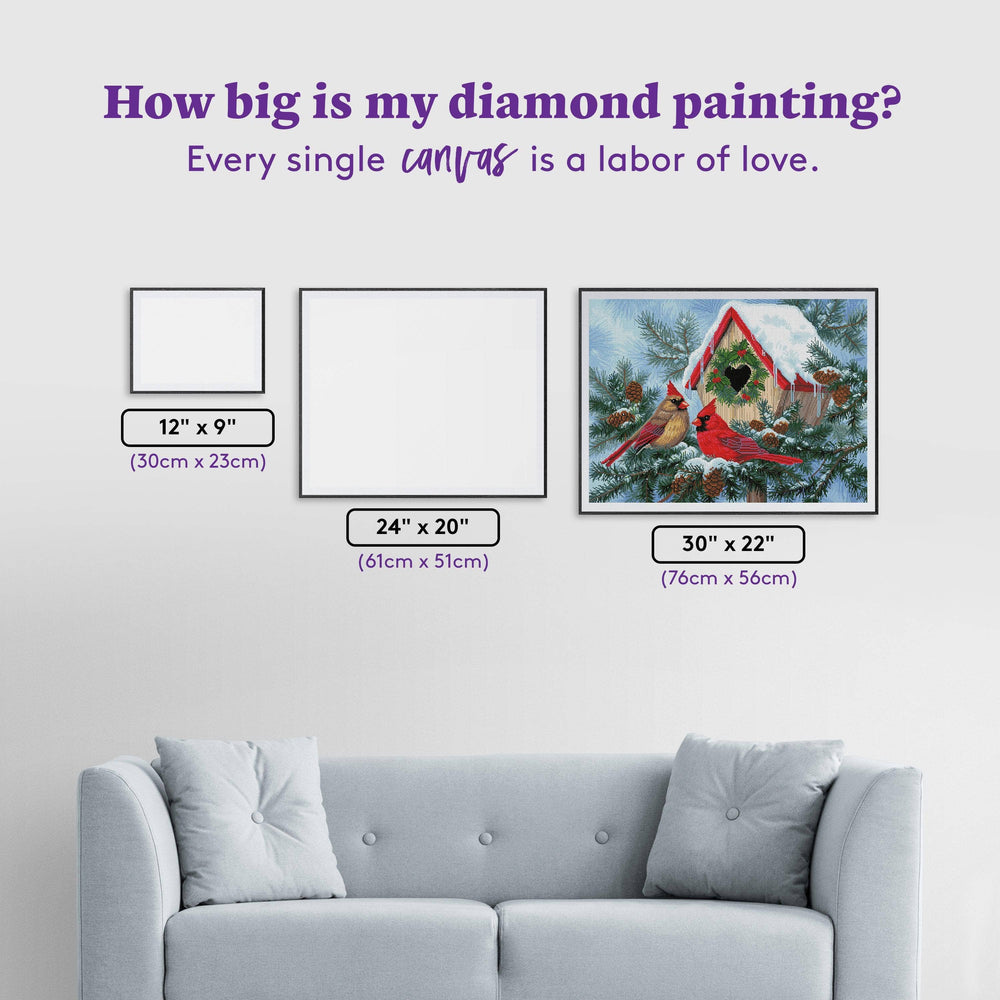 Diamond Art Club – Christmas Home Cardinal Diamond Painting (Square Drill, 30" x 22") (ONLINE ORDER ONLY)
