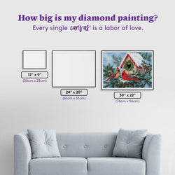 Diamond Art Club – Christmas Home Cardinal Diamond Painting (Square Drill, 30" x 22") (ONLINE ORDER ONLY)