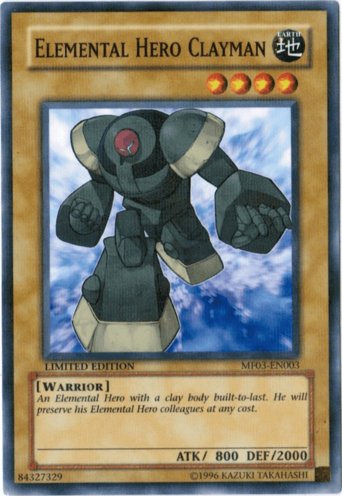 Elemental Hero Clayman [MF03-EN003] Parallel Rare (ONLINE ORDER ONLY)