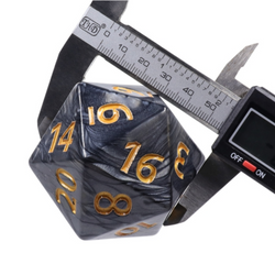 55mm Titan d20 (Black with Gold) Huge d20 for DND RPG (Online Only)