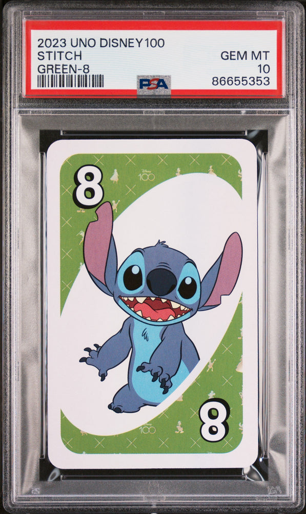 2023 UNO DISNEY 100 STITCH GREEN 8 PSA 10 (Online Order Only)