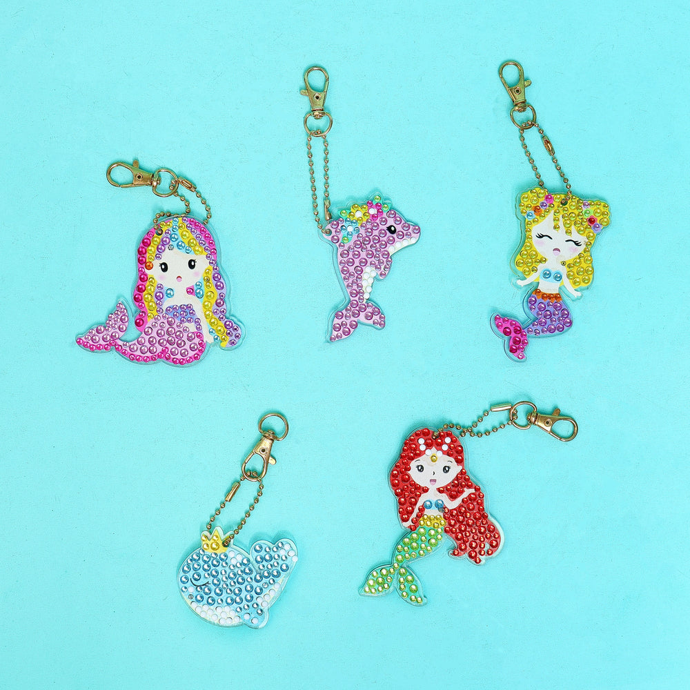 Adorable Keychains Diamond Art Kit – Mermaid (Set of 15) (ONLINE ORDER ONLY)