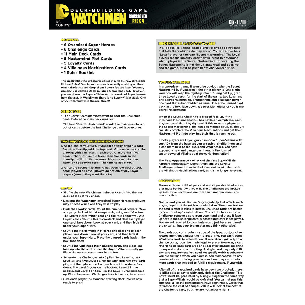 DC Deck-Building Game Crossover Pack 4: Watchmen (ONLINE ORDER ONLY)