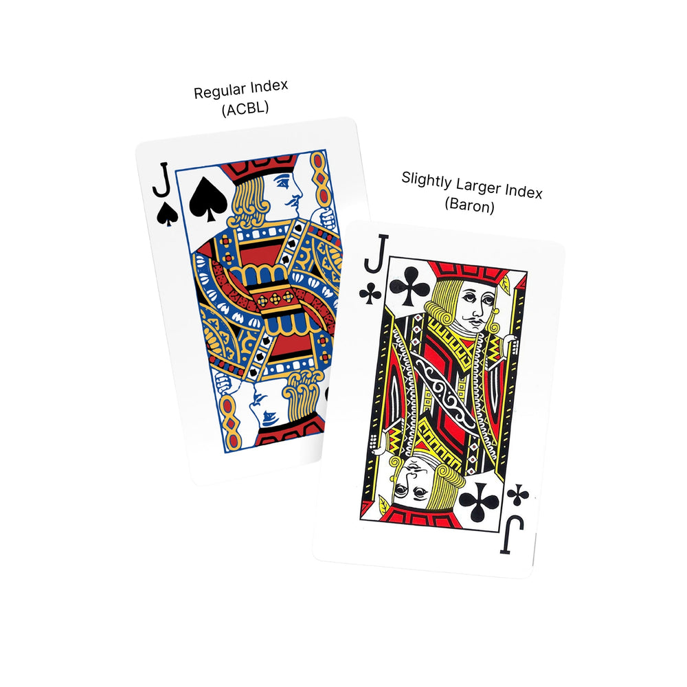 All-Plastic Baron Bridge Playing Card (Slightly Larger Index) - 12 Cellophane-Wrapped Decks (ONLINE ORDER ONLY)