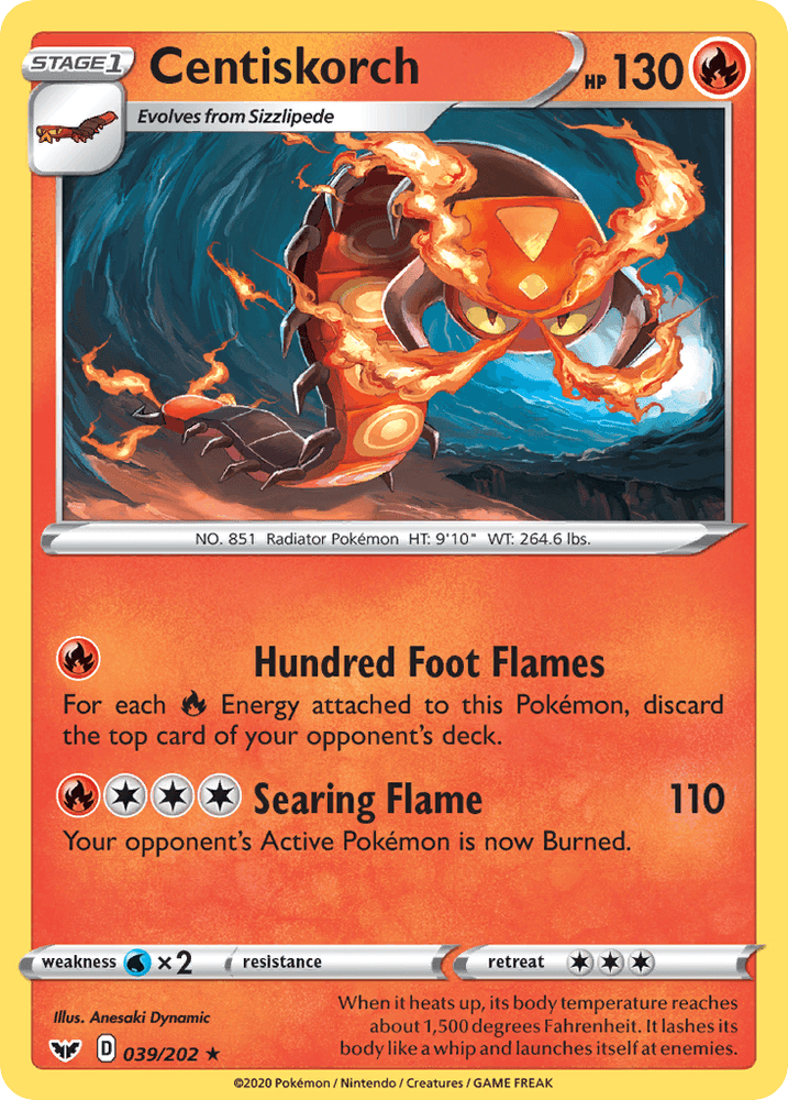 Centiskorch (039/202) [Sword & Shield: Base Set] (Online Only)