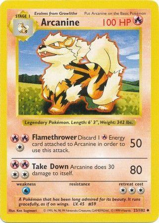 Arcanine (23/102) [Base Set Shadowless Unlimited] (Online Only)