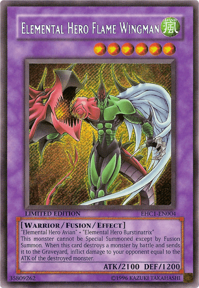 Elemental Hero Flame Wingman [EHC1-EN004] Secret Rare (ONLINE ORDER ONLY)