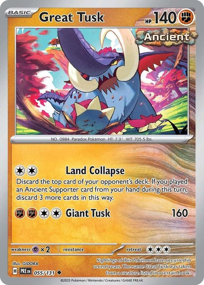 Great Tusk (055/131) [Scarlet & Violet: Prismatic Evolutions] (Online Only)