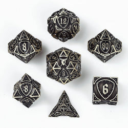 Solid Metal Fighter Class RPG Dice Set - Ancient Bronze (ONLINE ORDER ONLY)